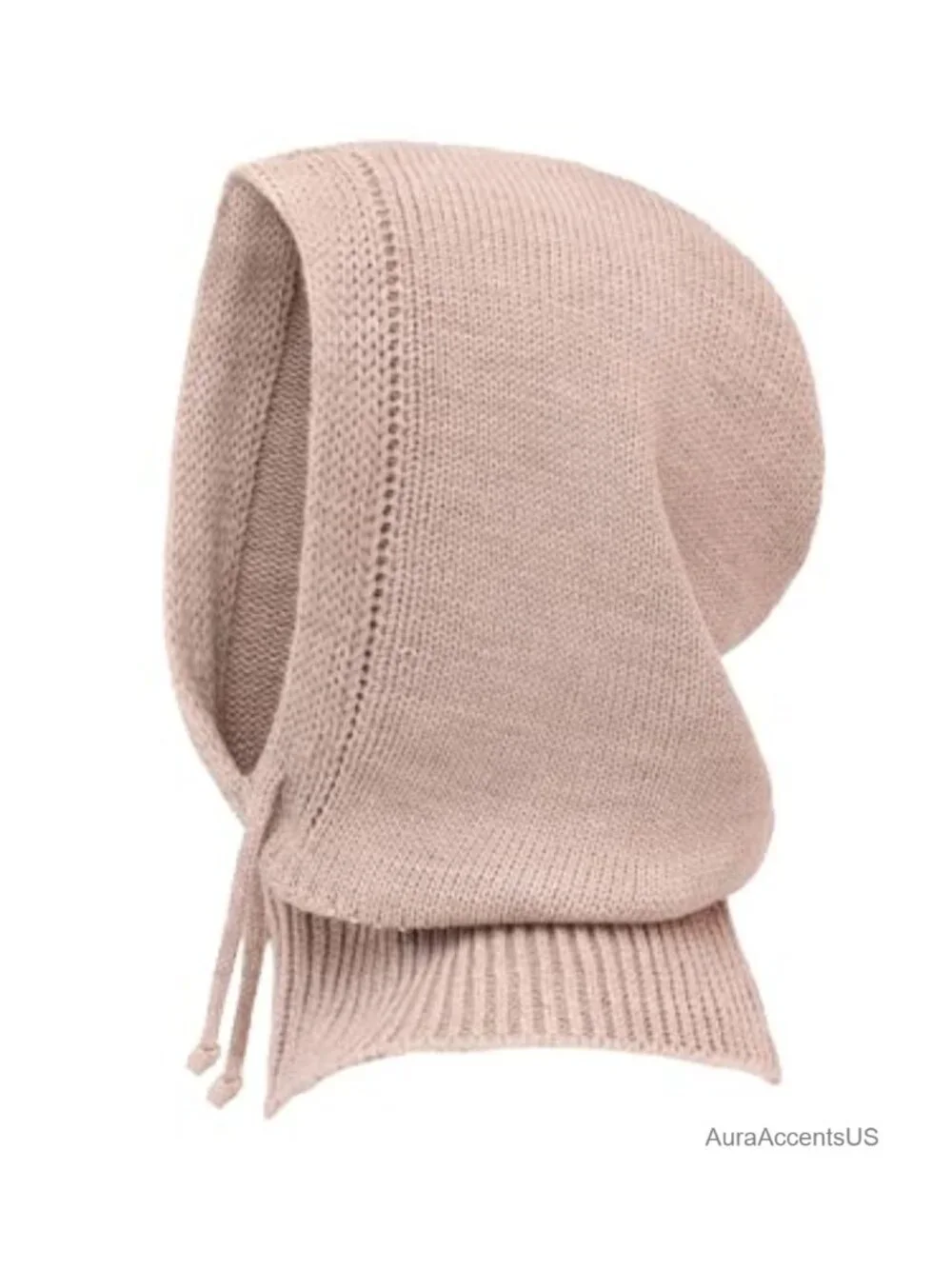 Knitted Balaclava Hooded Scarf Hat, Adjustable Winter Beanie for Women